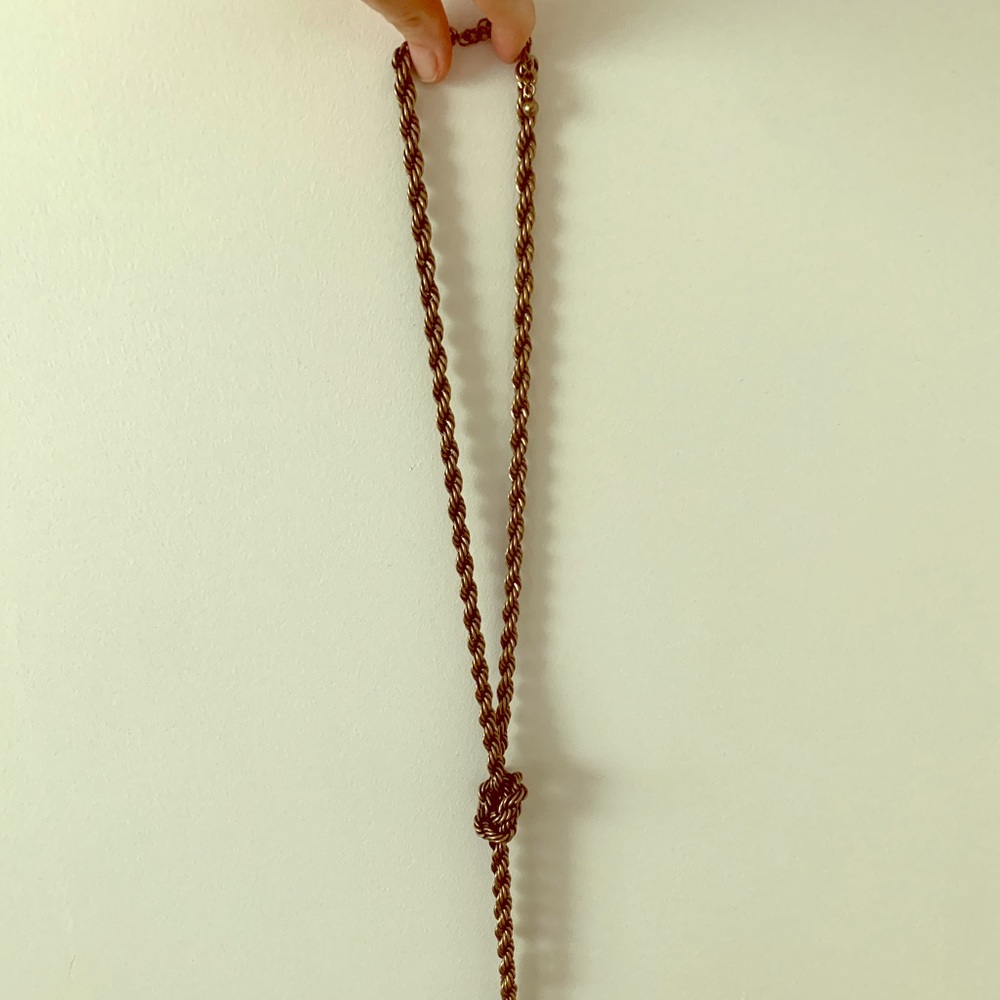 Chunky Rope Chain Tassel Knot Necklace